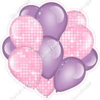 Disco - Baby Pink & Lavender - Balloon Cluster w/ Variants