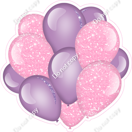Sparkle - Baby Pink & Lavender - Balloon Cluster w/ Variants