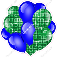 Disco - Green & Blue - Balloon Cluster w/ Variants
