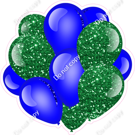 Sparkle - Green & Blue - Balloon Cluster w/ Variants