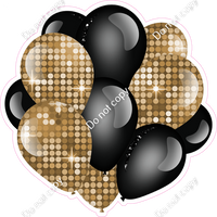 Disco - Gold & Black - Balloon Cluster w/ Variants