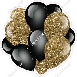 Sparkle - Gold & Black - Balloon Cluster w/ Variants