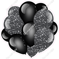 Sparkle - Silver & Black - Balloon Cluster w/ Variants