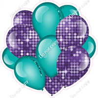 Disco - Purple & Teal - Balloon Cluster w/ Variants