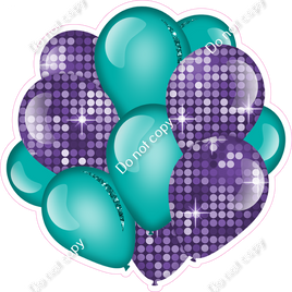 Disco - Purple & Teal - Balloon Cluster