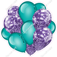 Bokeh - Purple & Teal - Balloon Cluster w/ Variants