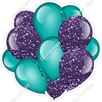 Sparkle - Purple & Teal - Balloon Cluster w/ Variants
