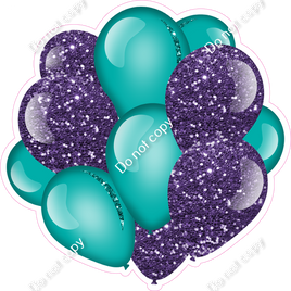 Sparkle - Purple & Teal - Balloon Cluster w/ Variants