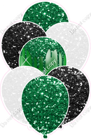 Green, Black & White Sparkle XL Balloon Bundle