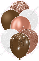 Rose Gold, White, Chocolate XL Balloon Bundle