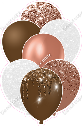 Rose Gold, White, Chocolate XL Balloon Bundle
