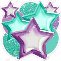 Mint & Lavender Balloon & Star Bundle