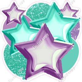 Mint & Lavender Balloon & Star Bundle
