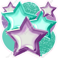 Mint & Lavender Balloon & Star Bundle