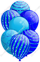 Blue & Caribbean Balloons - Sparkle Accents