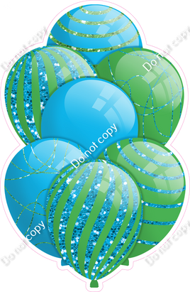 Lime & Caribbean Balloons - Sparkle Accents