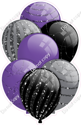 Purple, Black, & Silver Balloons - Sparkle Accents