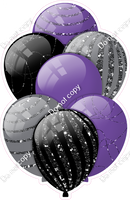 Purple, Black, & Silver Balloons - Sparkle Accents