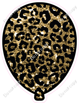 Gold Leopard Balloon - Outlined