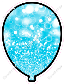 Bokeh - Baby Blue Balloon - Outlined