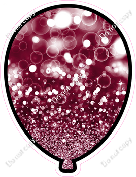 Bokeh - Burgundy Balloon - Outlined