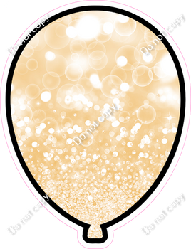 Bokeh - Champagne Balloon - Outlined