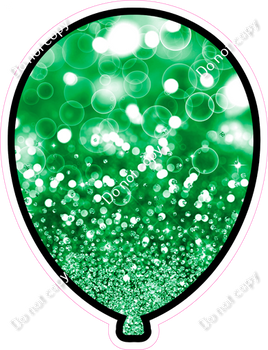 Bokeh - Green Balloon - Outlined