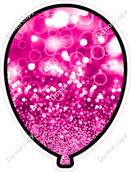 Bokeh - Hot Pink Balloon - Outlined