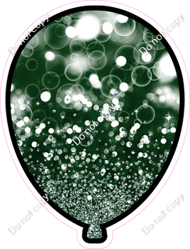 Bokeh - Hunter Green Balloon - Outlined