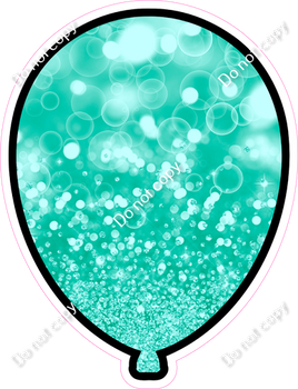 Bokeh - Mint Balloon - Outlined