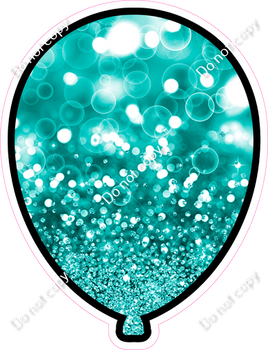 Bokeh - Teal Balloon - Outlined