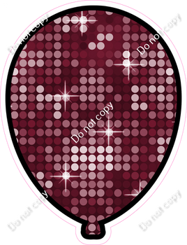 Disco - Burgundy Balloon - Outlined