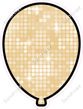 Disco - Champagne Balloon - Outlined