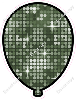 Disco - Sage Balloon - Outlined