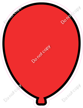 Flat - Red Balloon - Outlined