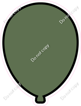 Flat - Sage Balloon - Outlined