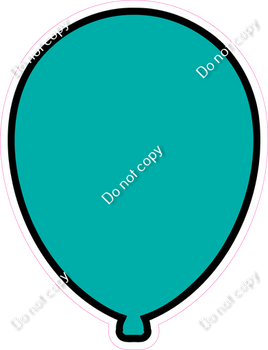 Flat - Teal Balloon - Outlined