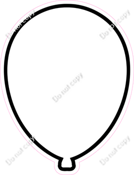Flat - White Balloon - Outlined
