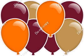 Fall - Flat Orange, Burgundy, Gold - Horizontal Balloon Panel