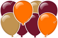 Fall - Flat Orange, Burgundy, Gold - Horizontal Balloon Panel