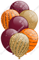 Fall - Orange, Burgundy, Gold Balloons - Sparkle Accents