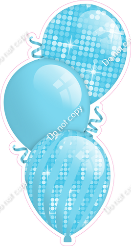 Disco - Baby Blue Triple Balloon Bundle