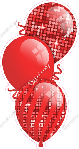 Disco - Red Triple Balloon Bundle