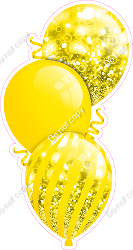 Bokeh - Yellow Triple Balloon Bundle