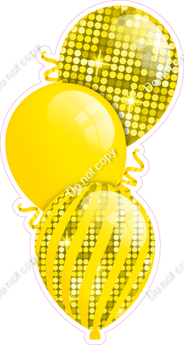 Disco - Yellow Triple Balloon Bundle