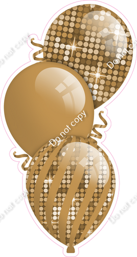 Disco - Gold Triple Balloon Bundle