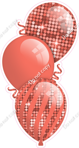 Disco - Coral Triple Balloon Bundle