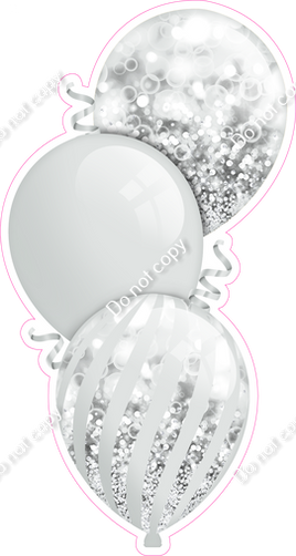 Bokeh - Light Silver Triple Balloon Bundle