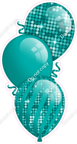 Disco - Teal Triple Balloon Bundle