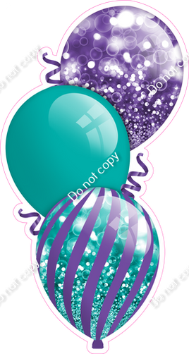Bokeh - Teal & Purple Triple Balloon Bundle